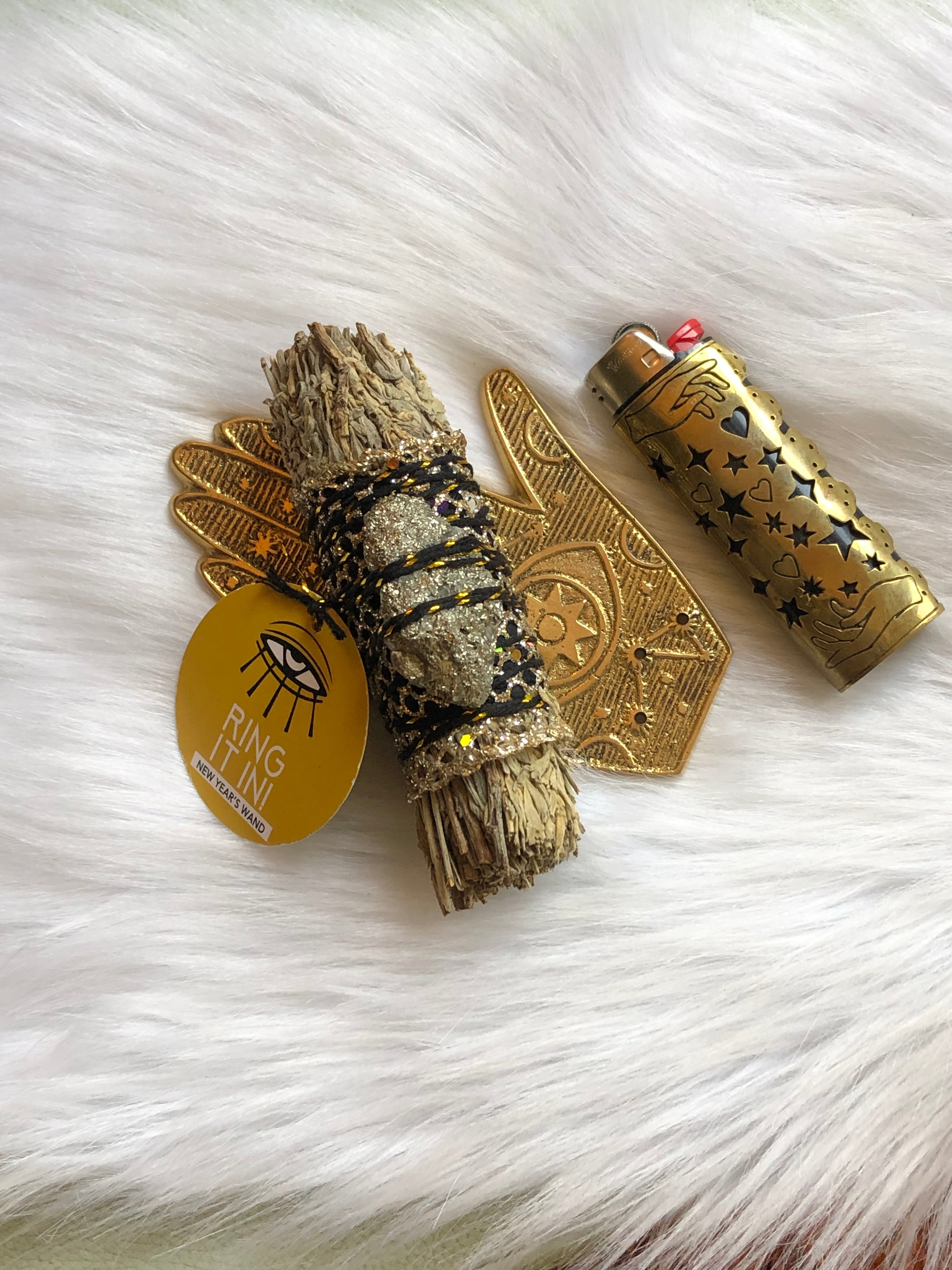 'RING IT IN!' Ritual Wand (Blue Sage + Pyrite)