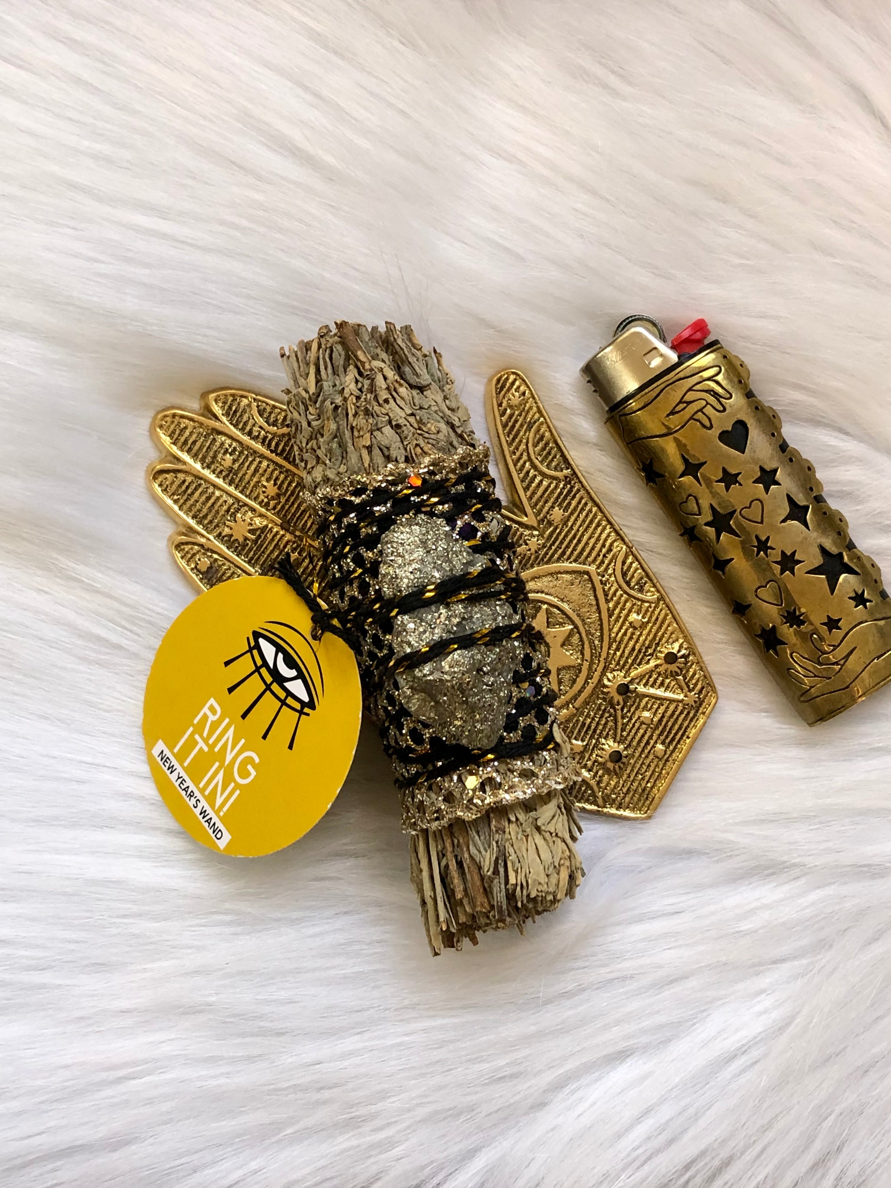 'RING IT IN!' Ritual Wand (Blue Sage + Pyrite)