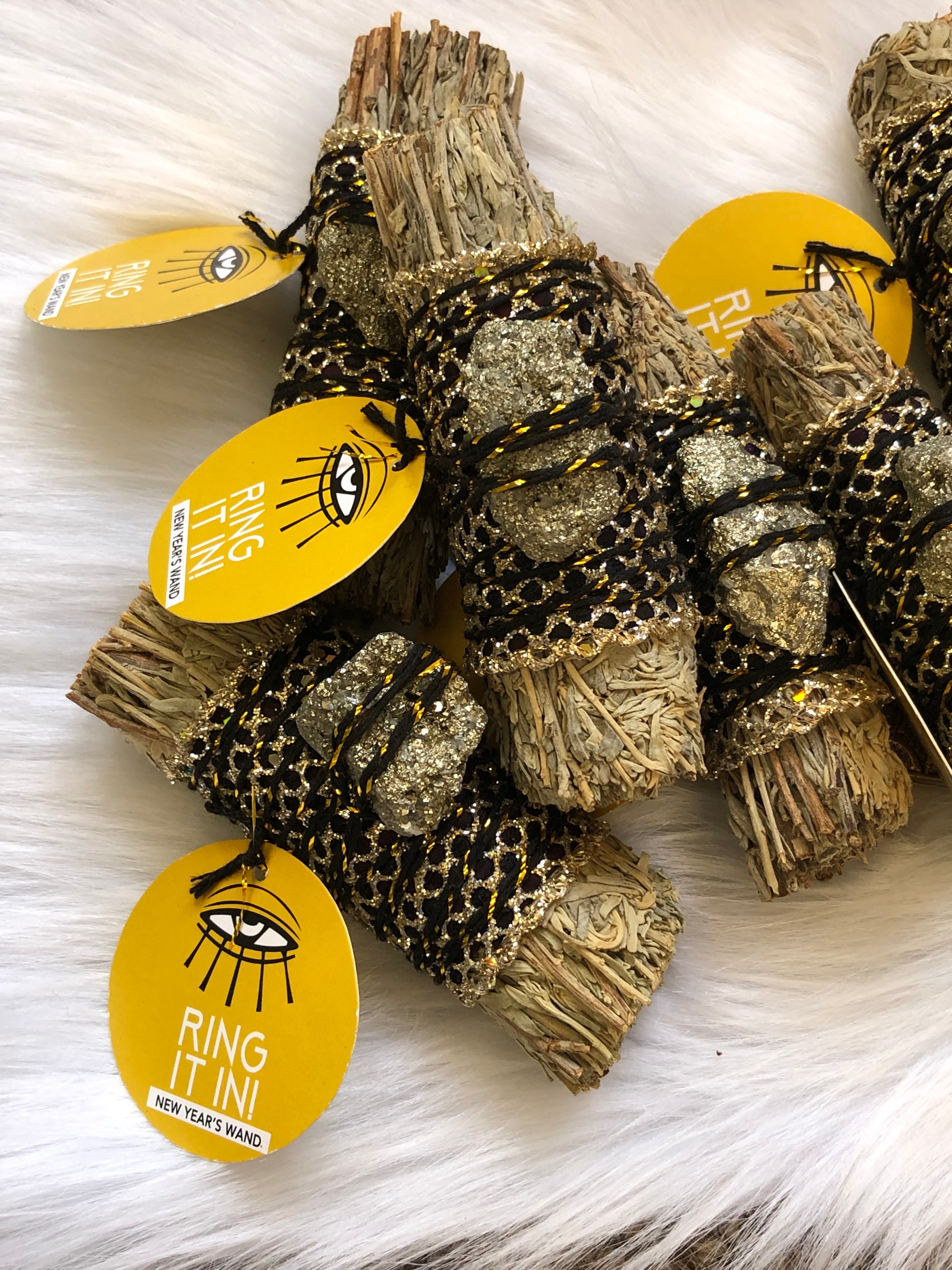 'RING IT IN!' Ritual Wand (Blue Sage + Pyrite)