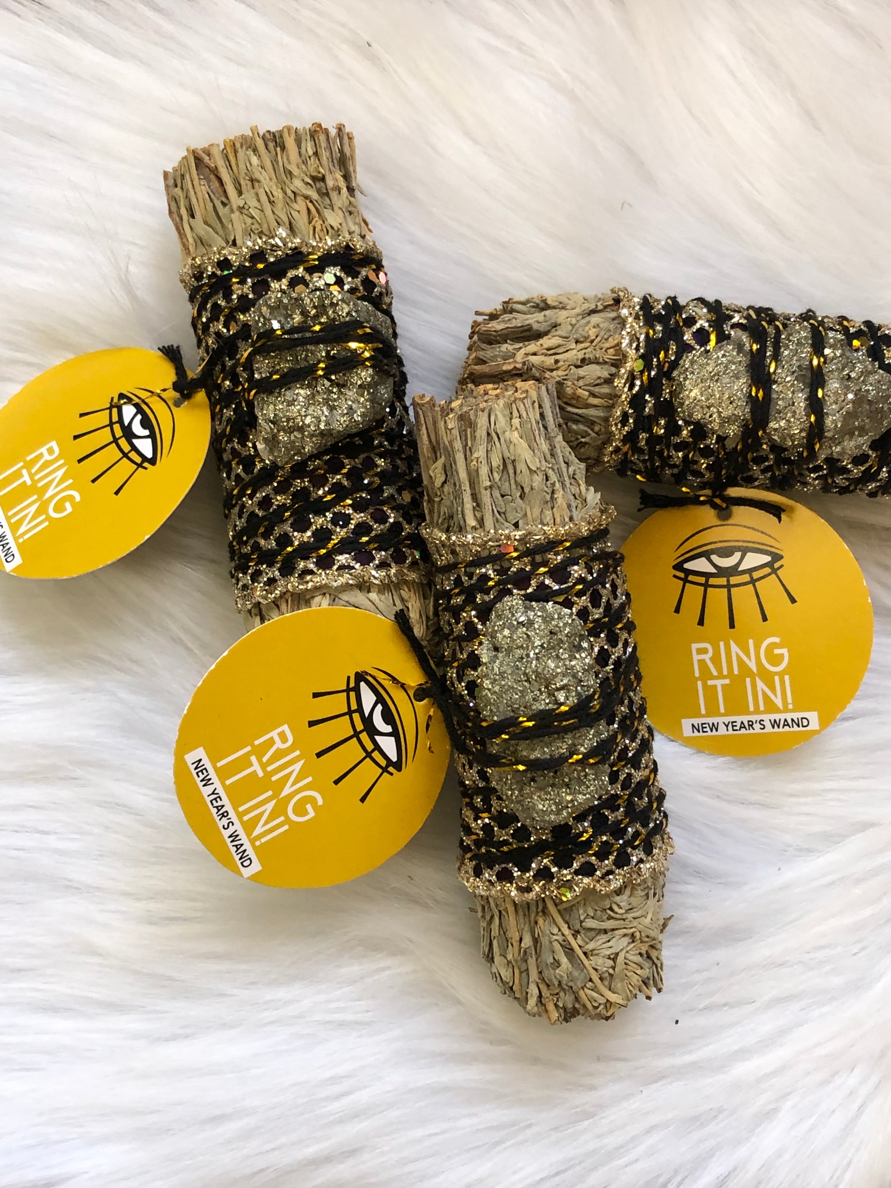 'RING IT IN!' Ritual Wand (Blue Sage + Pyrite)