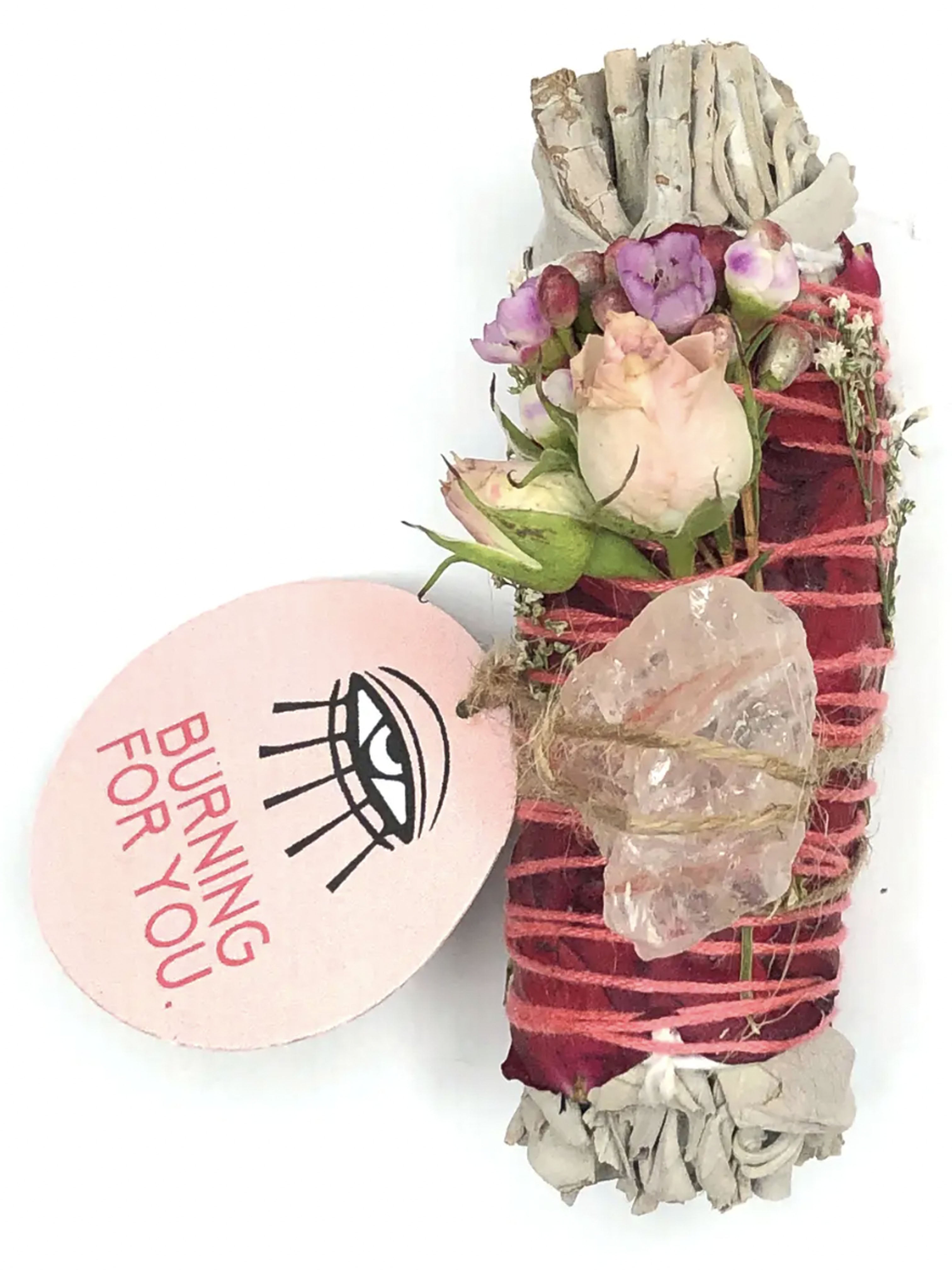 'BURNING FOR YOU' Ritual Wand (Sage + Rose Quartz)