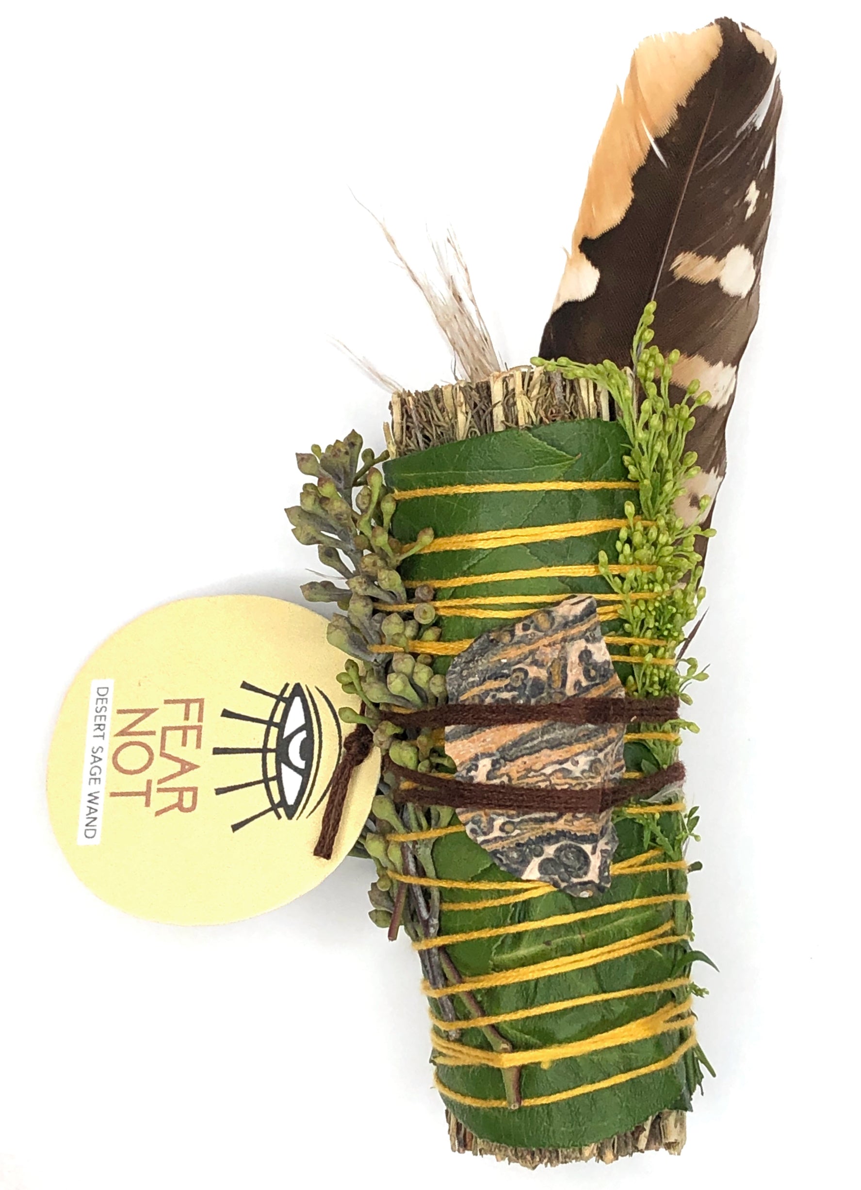 ‘FEAR NOT’ Ritual Wand (Desert Sage + Leopardskin Jasper)