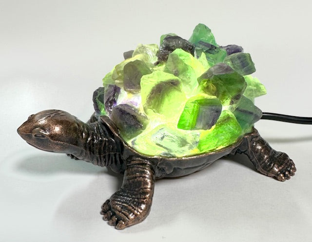 FLUORITE CRYSTAL TURTLE LAMP for Focus & Clarity