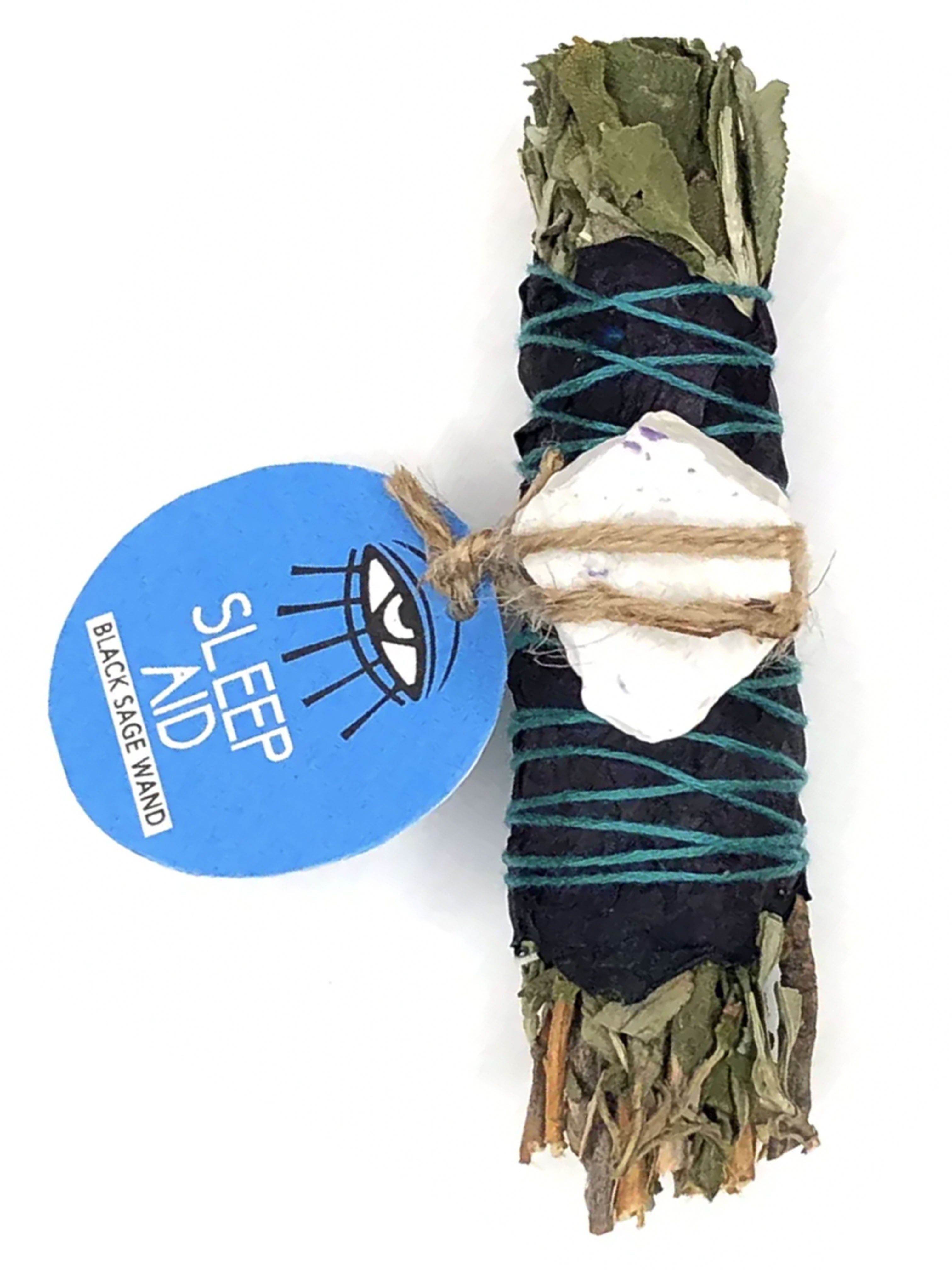 ‘SLEEP AID’ RITUAL WAND (Black Sage + Howlite)