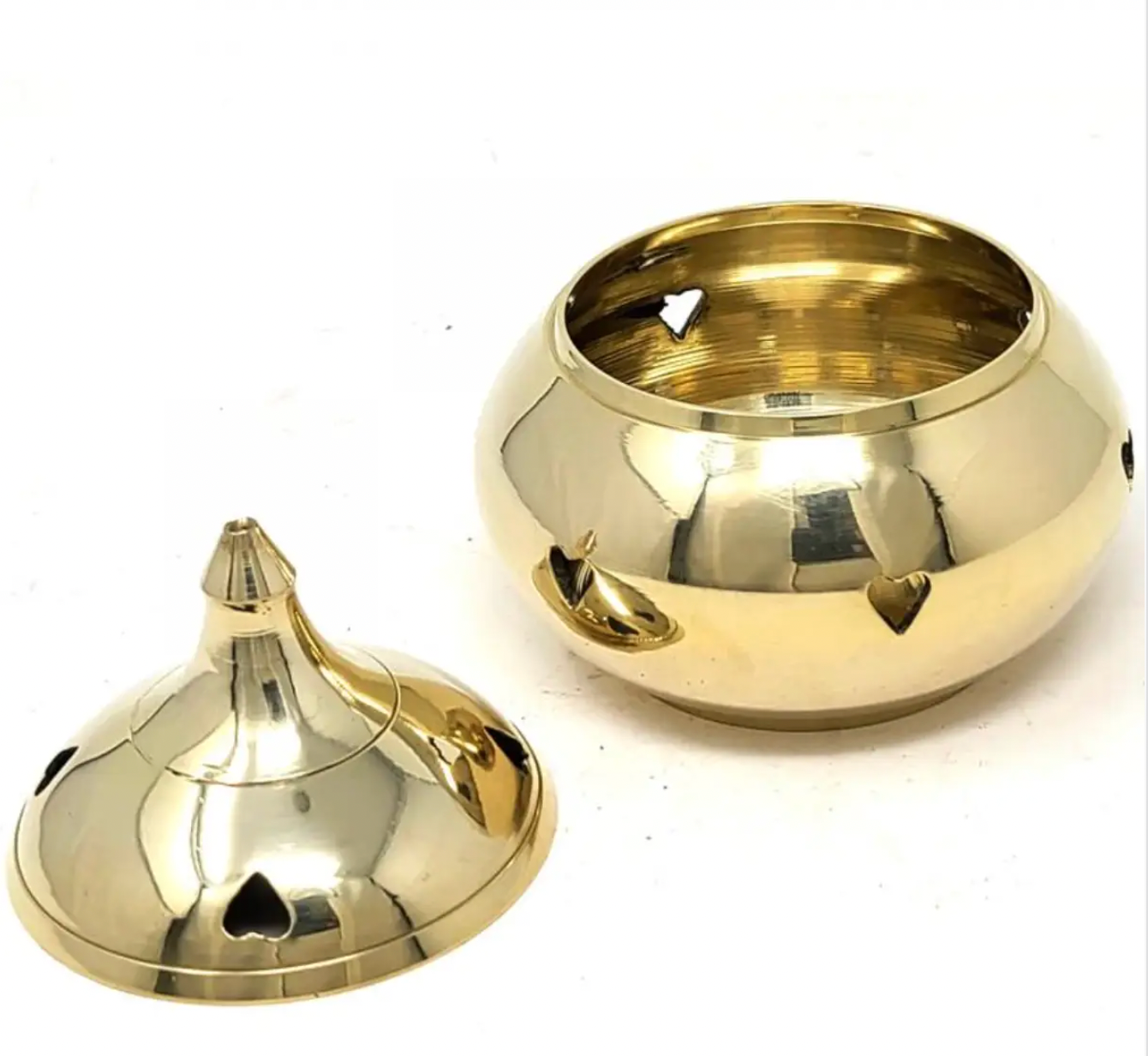 Brass HEART Incense Burner