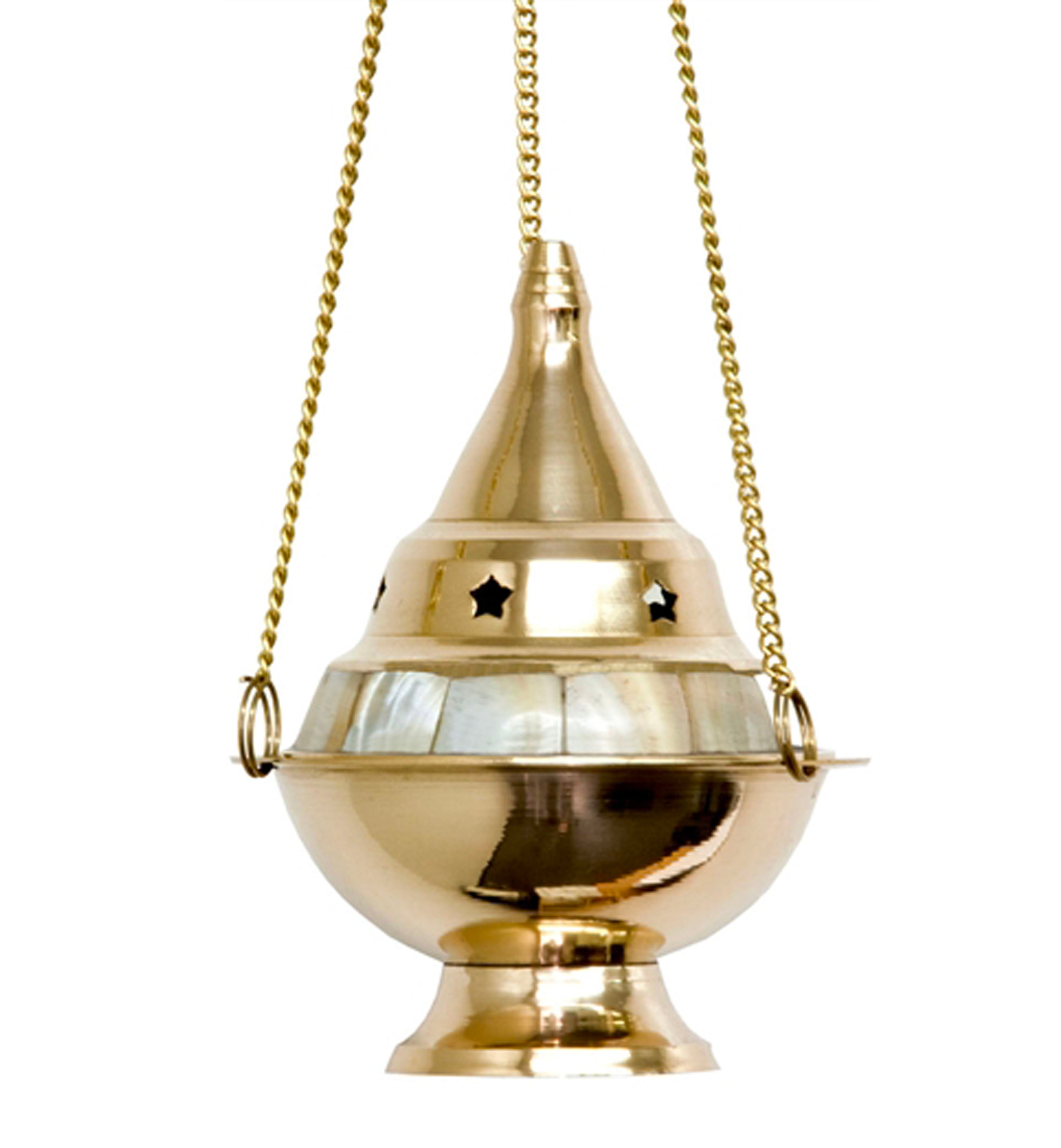 Brass Mother of Pearl Hanging Burner