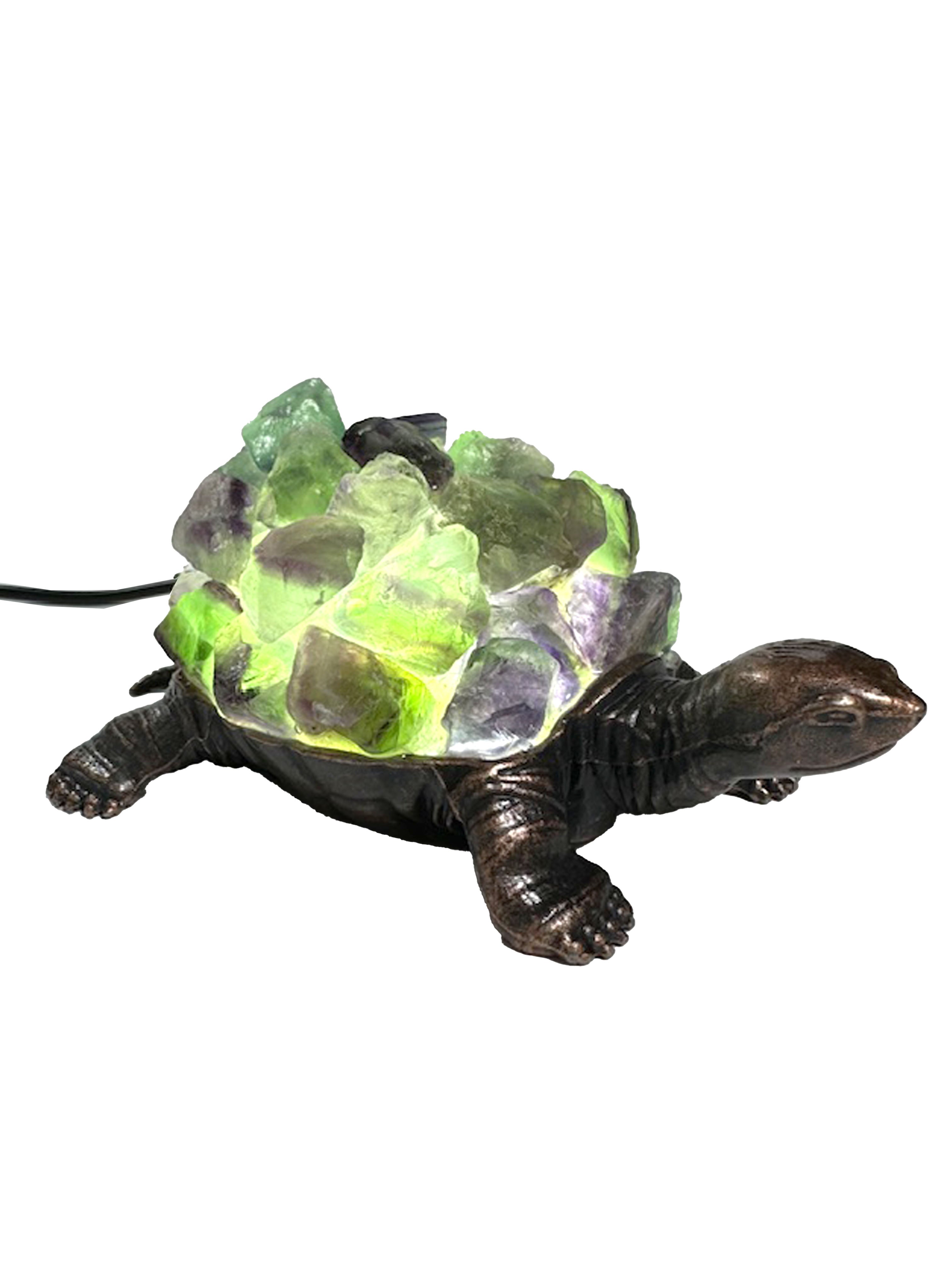 FLUORITE CRYSTAL TURTLE LAMP for Focus & Clarity