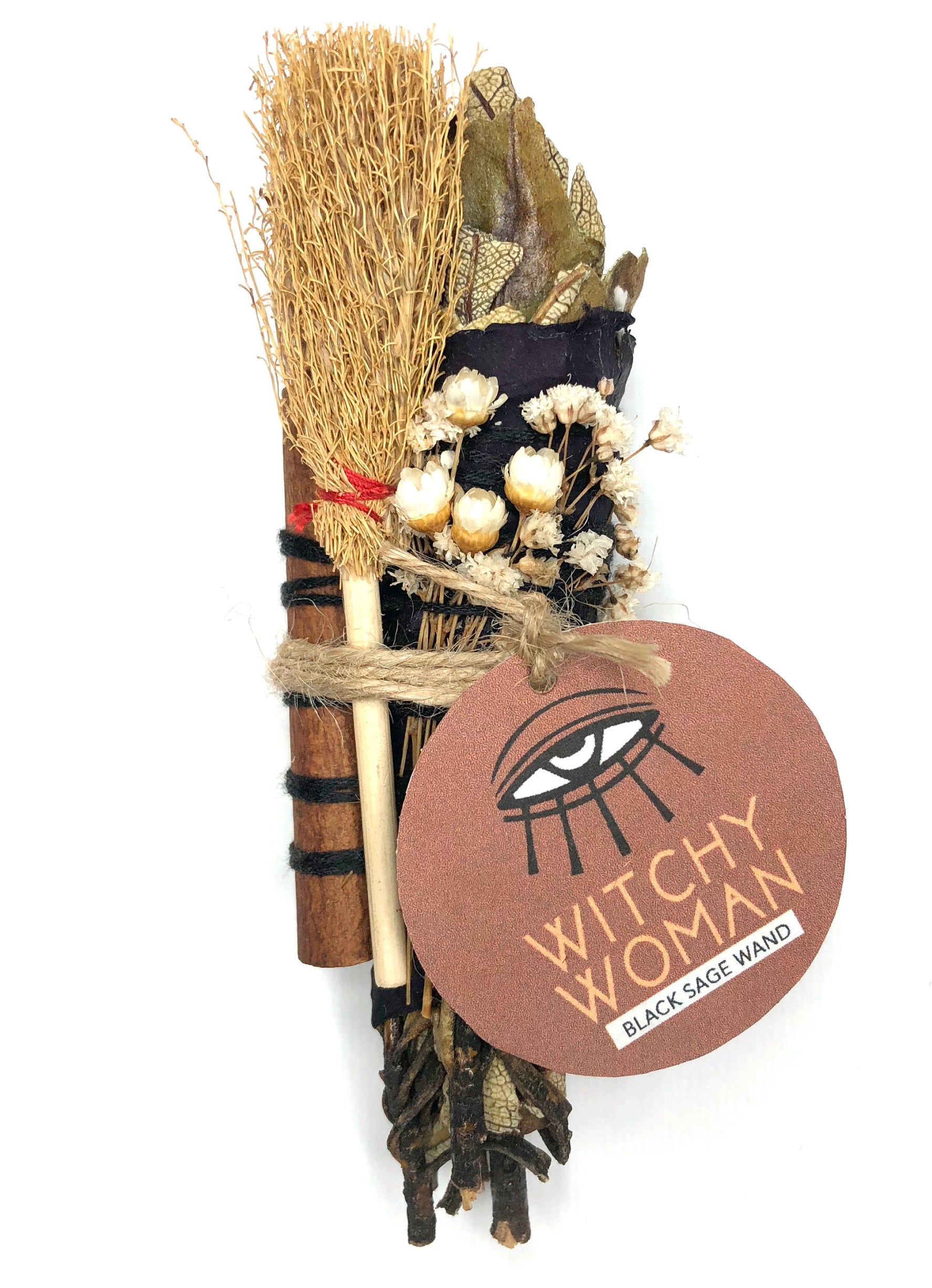 ‘WITCHY WOMAN’ Ritual Wand (Black Sage + Cinnamon + Broomstick)