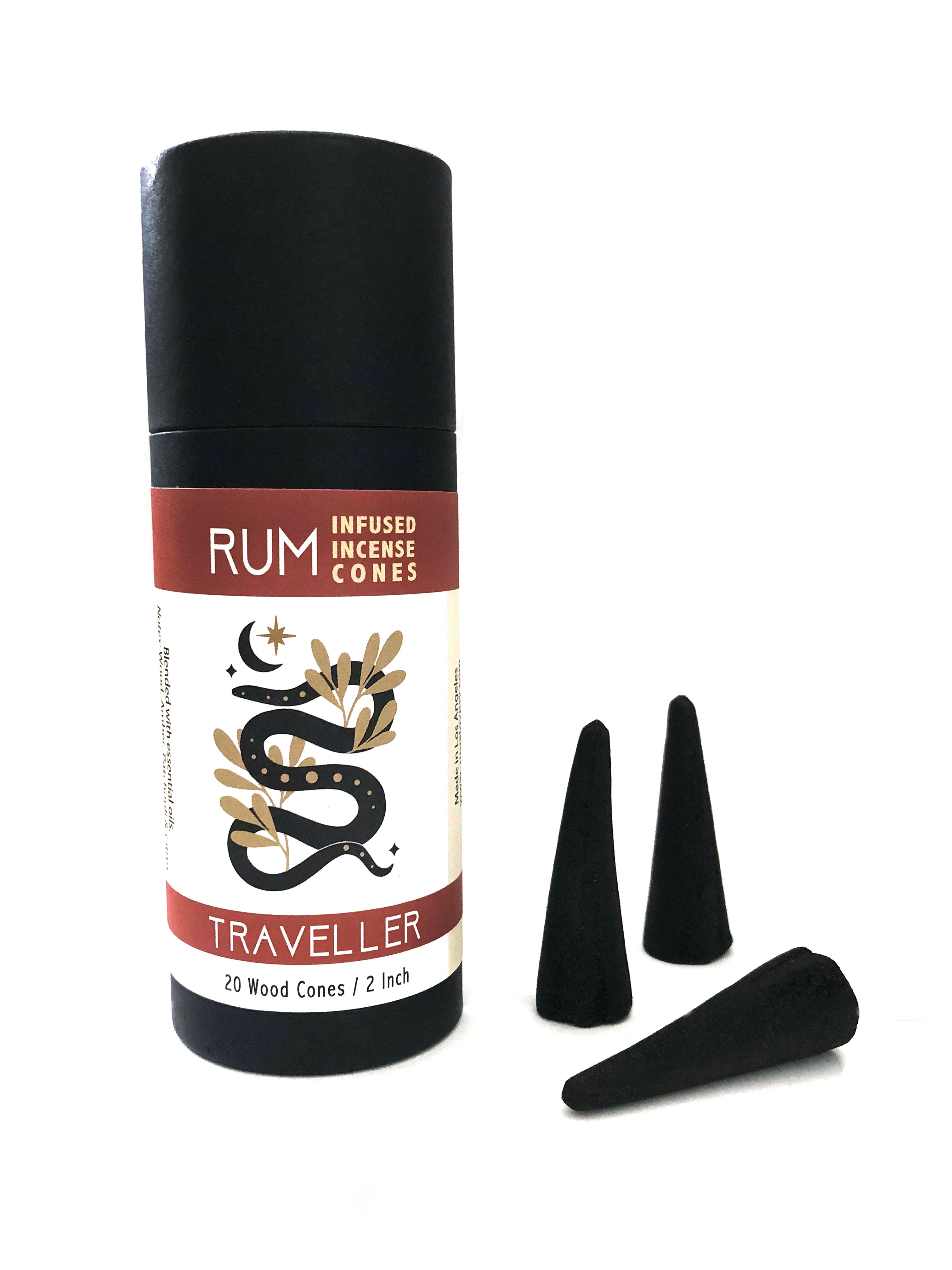 TRAVELLER Incense Cones (20) (Rum + Essential Oils)